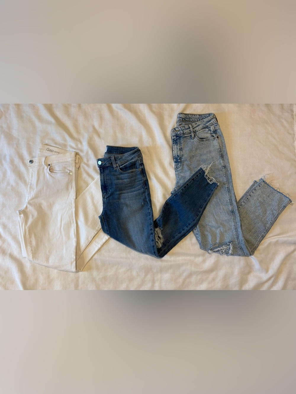 Women's Distressed Skinny Jean lot of 3 Paige 29, gap 29, old navy 10